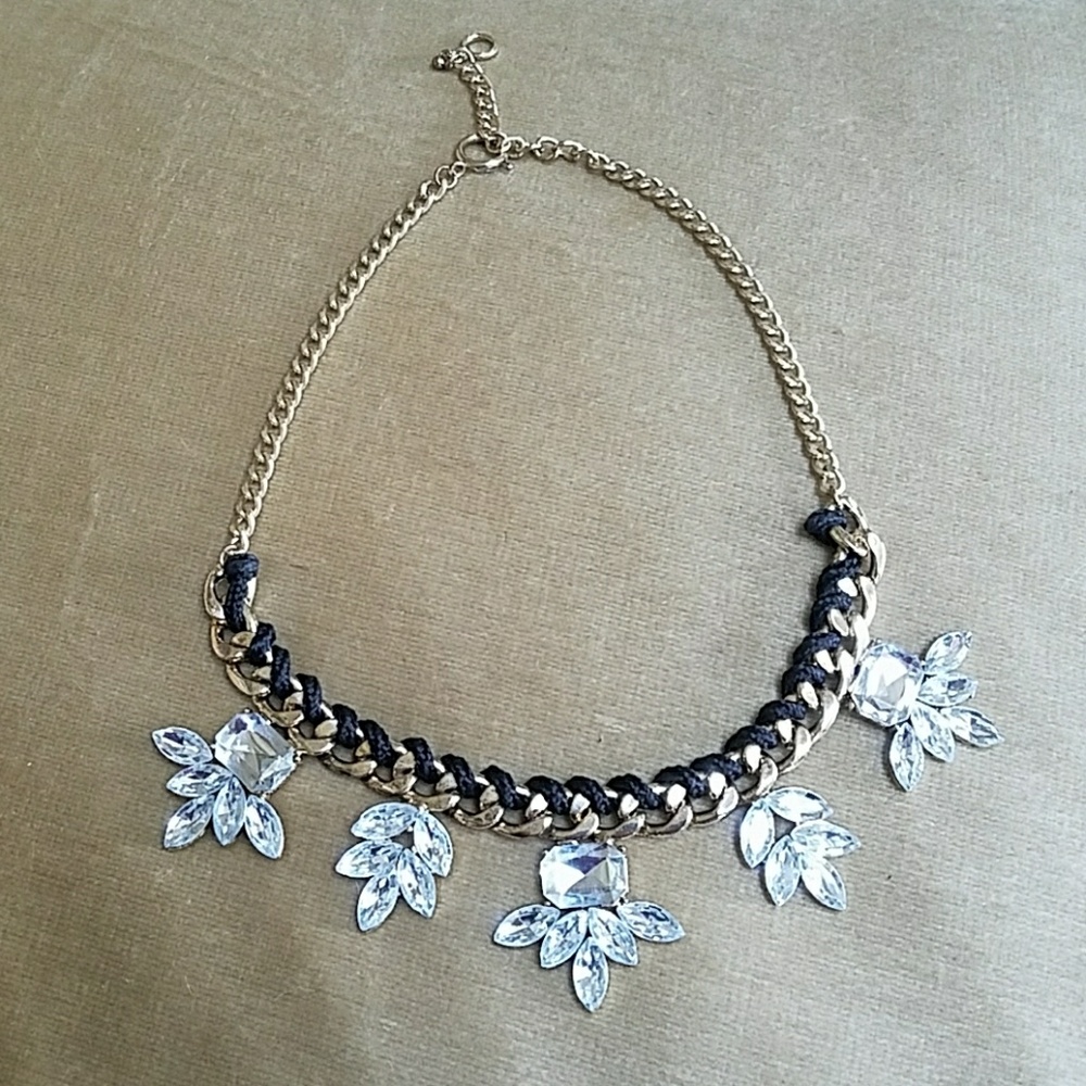 Gold Chain with Clear Stones Neclace